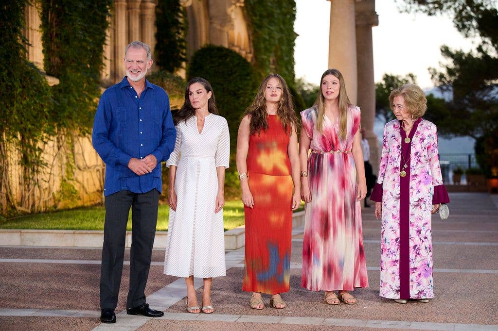 King Felipe, Queen Letizia, Princess Leonor, Infanta Sofia and Queen Sofia