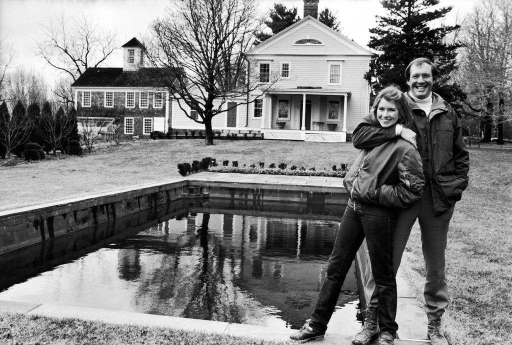 Martha Stewart and husband, publisher Andy Stewart, outside their home, 24th March 1980. 