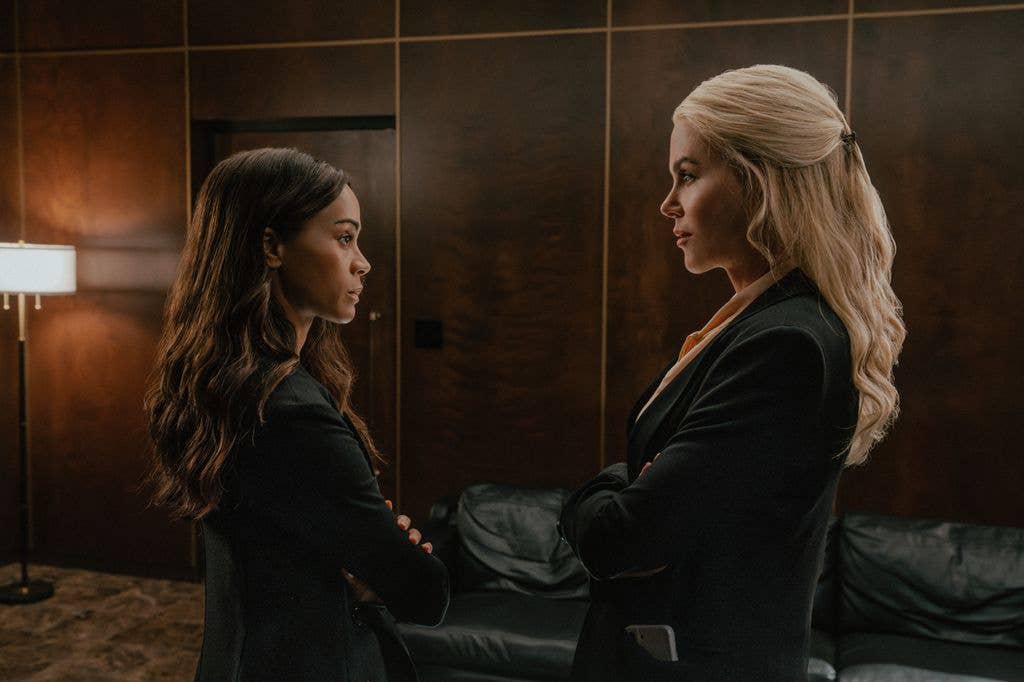 Zoe Saldana as Joe and Nicole Kidman as Kaitlyn in Lioness season 3