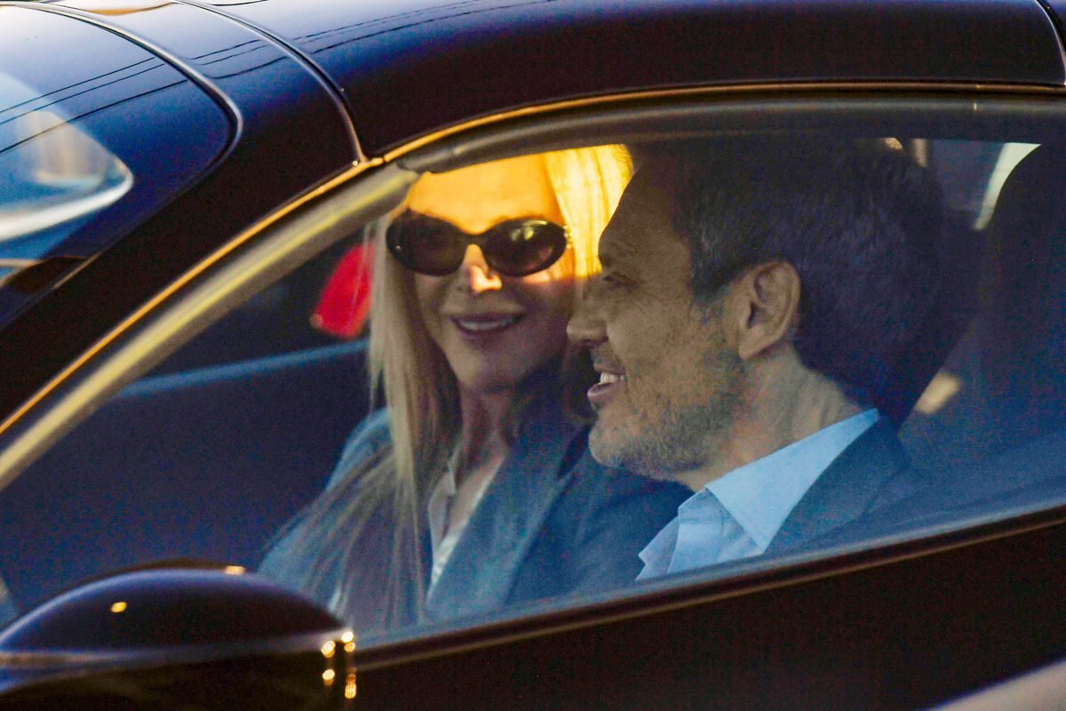 Nicole Kidman and Michael Reinstein are all smiles during a drive in Los Angeles
