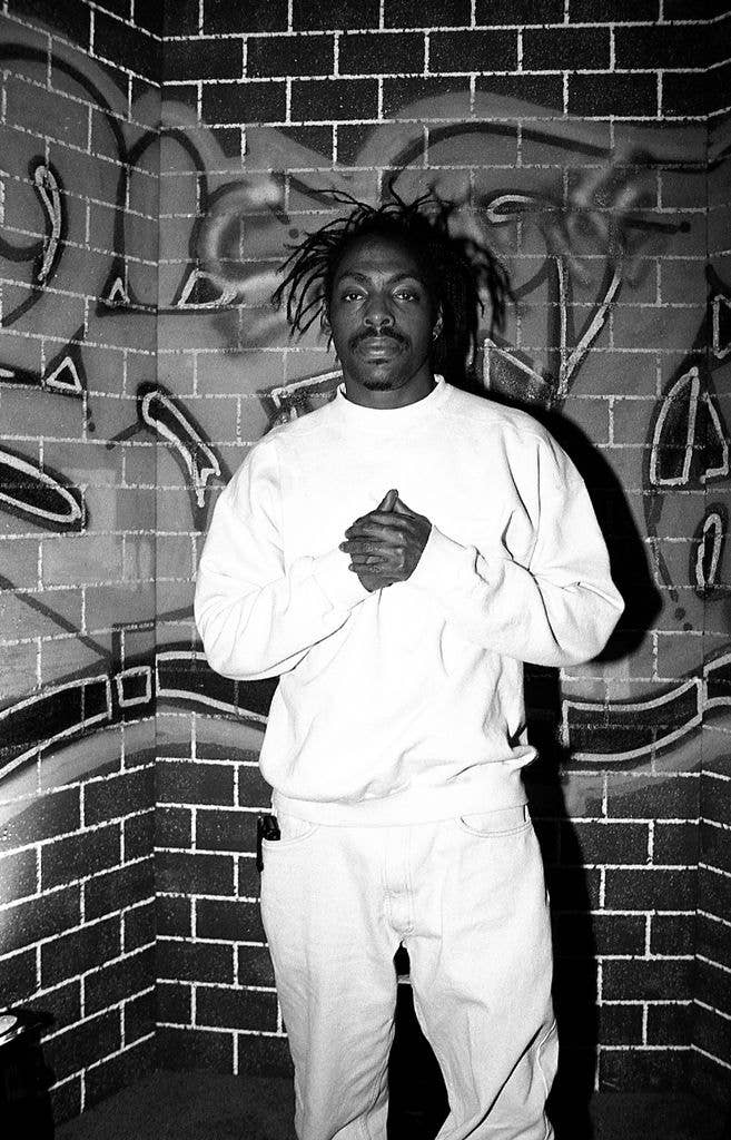 Rapper Coolio (Artis Leon Ivey, Jr..) poses for photos at the Soul Train Awards Sprite Night Party at the Sheraton Grand Hotel in Los Angeles, California in March 1995. 