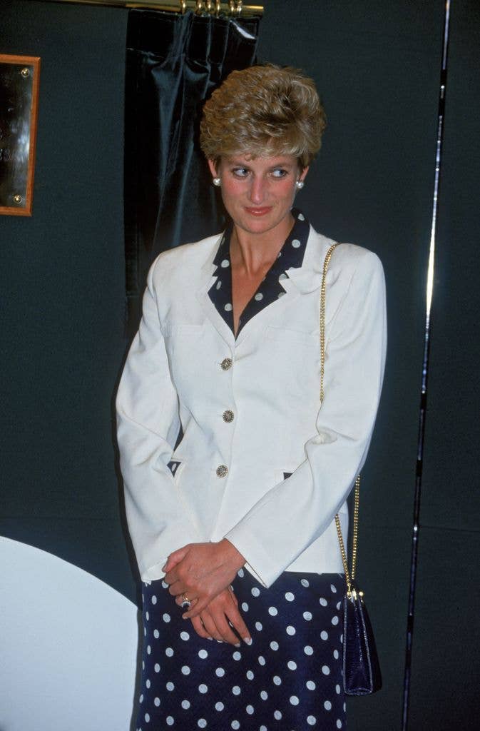 Princess Diana wore polka dots during a visit to Wales in 1993