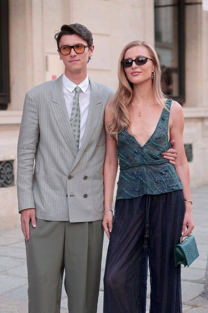 Count Nikolai of Monpezat and Benedikte Thoustrup attend the Giorgio Armani PrivÃ© Haute Couture Fall/Winter 2026/2027 show as part of Paris Fashion Week on July 07, 2026 in Paris, France.