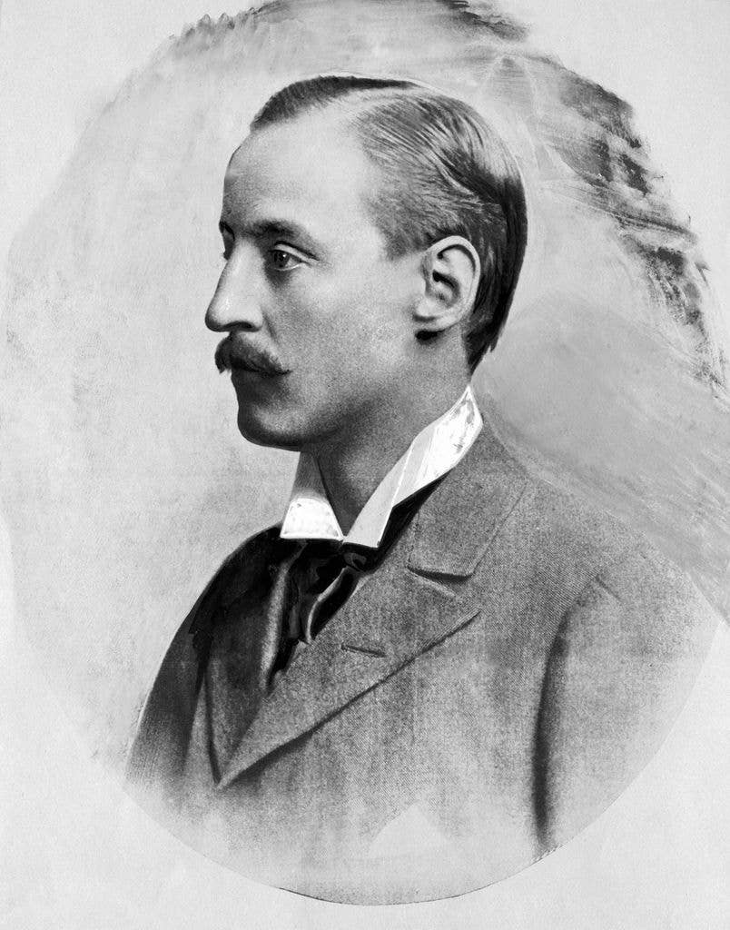 Vintage portrait of Charles Spencer-Churchill with a mustache, wearing a suit and tie.