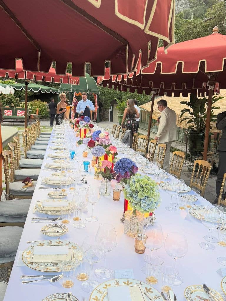 The dinner setting was stunning at the villa