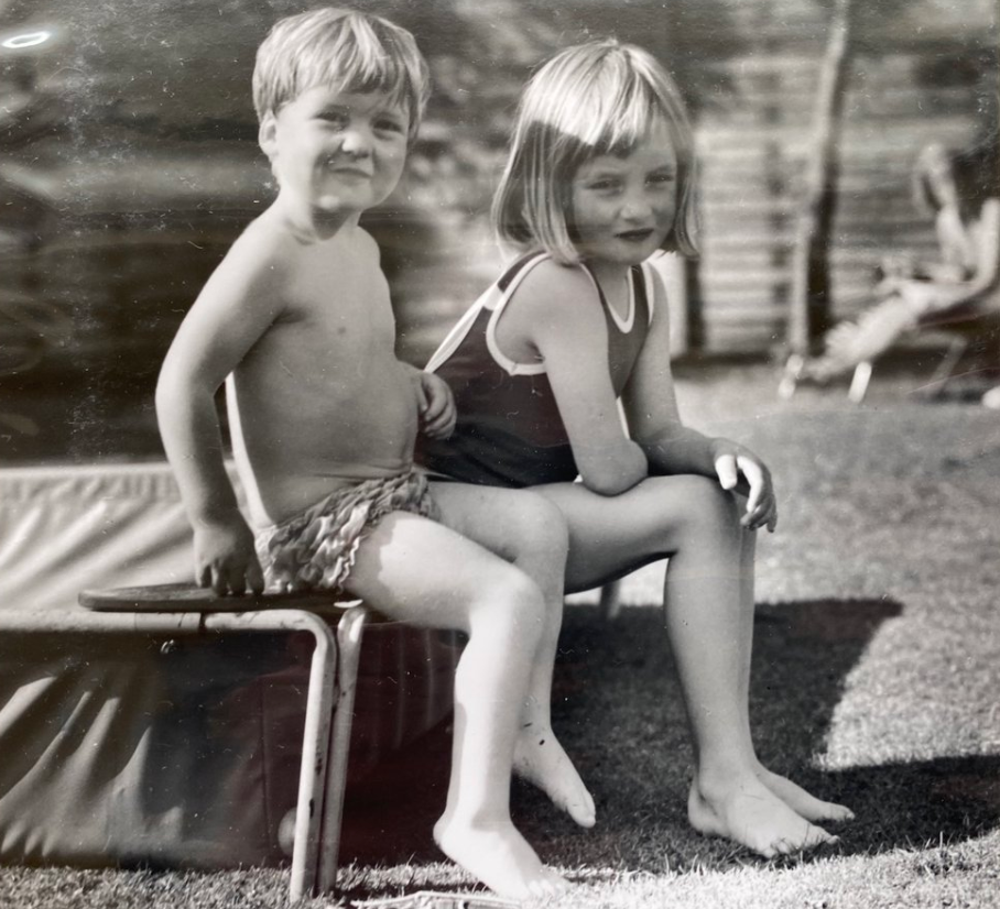 Diana and her brother, Charles Spencer