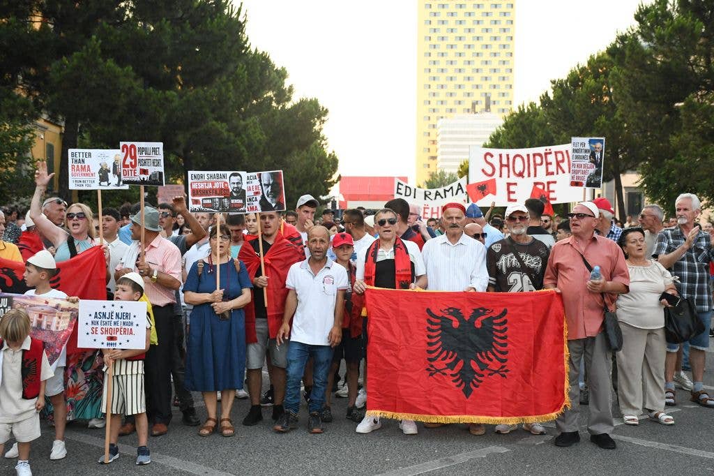 albanian protests ivanka trump