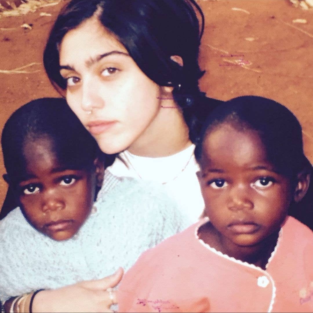 Madonna's daughters Lourdes Leon, Stella and Estere Ciccone pose for a photo taken at home, shared on Instagram