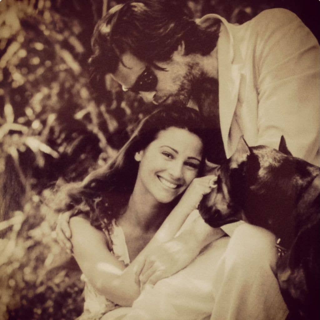 Keely Shaye Brosnan and Pierce Brosnan pose for a photo, shared via Instagram
