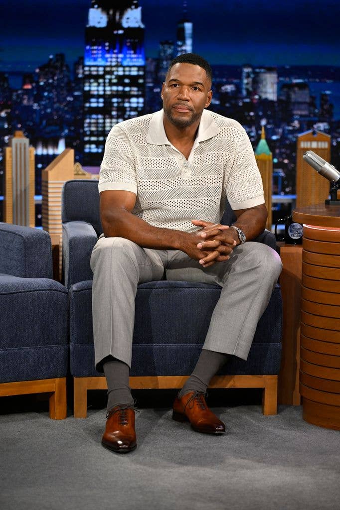 THE TONIGHT SHOW STARRING JIMMY FALLON -- Episode 2333 -- Pictured: TV personality Michael Strahan during an interview on Tuesday, August 18, 2026