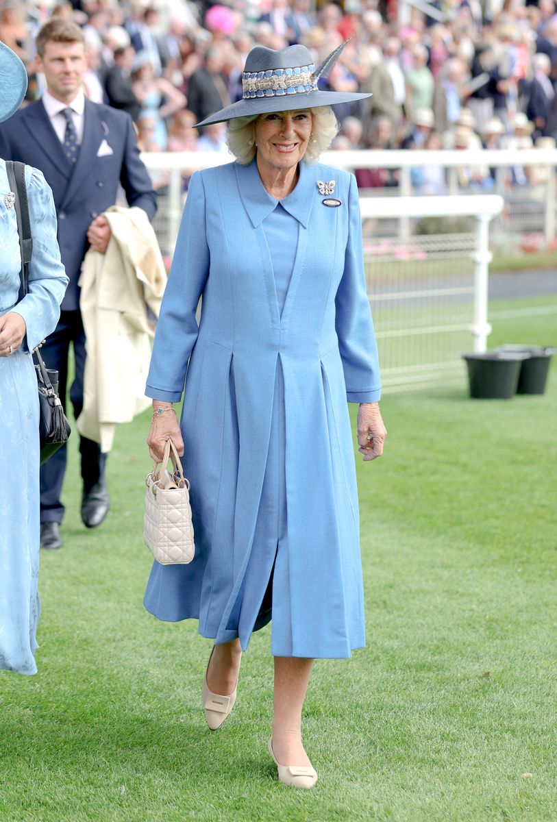 Queen Camilla, Patron of York Racecourse, at the Ebor Festival