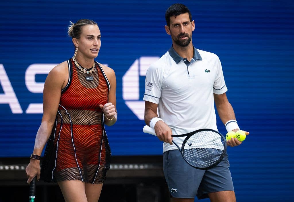 Aryna Sabalenka and Novak Djokovič recently played together