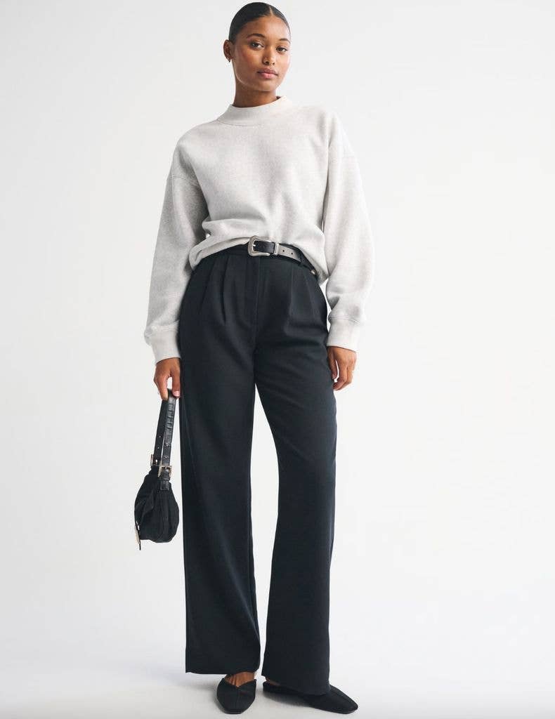 Abercrombie Curve Love A&F Sloane Tailored Wide Leg Pant