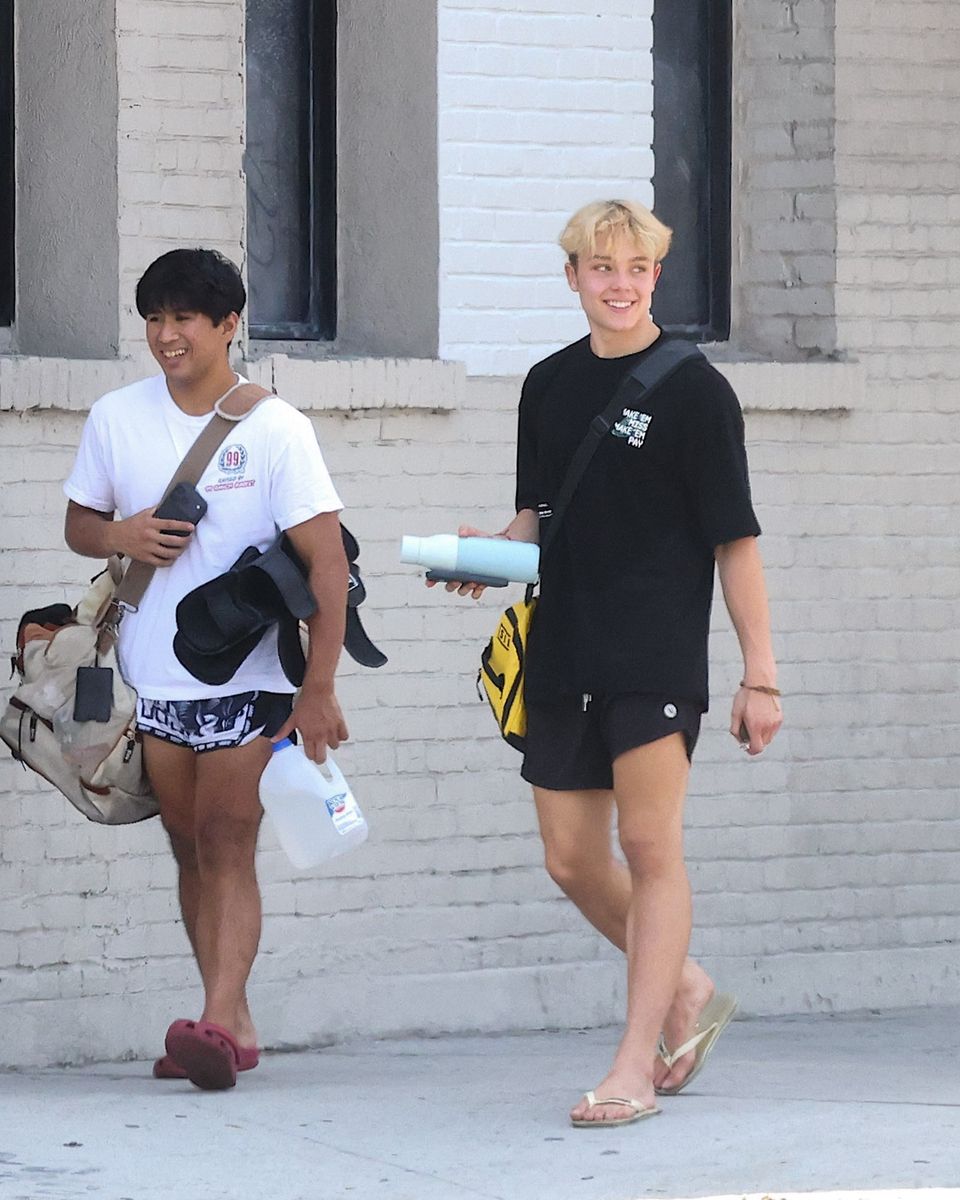 Knox Jolie appeared in good spirits following a Muay Thai workout with a friend in Los Angeles.