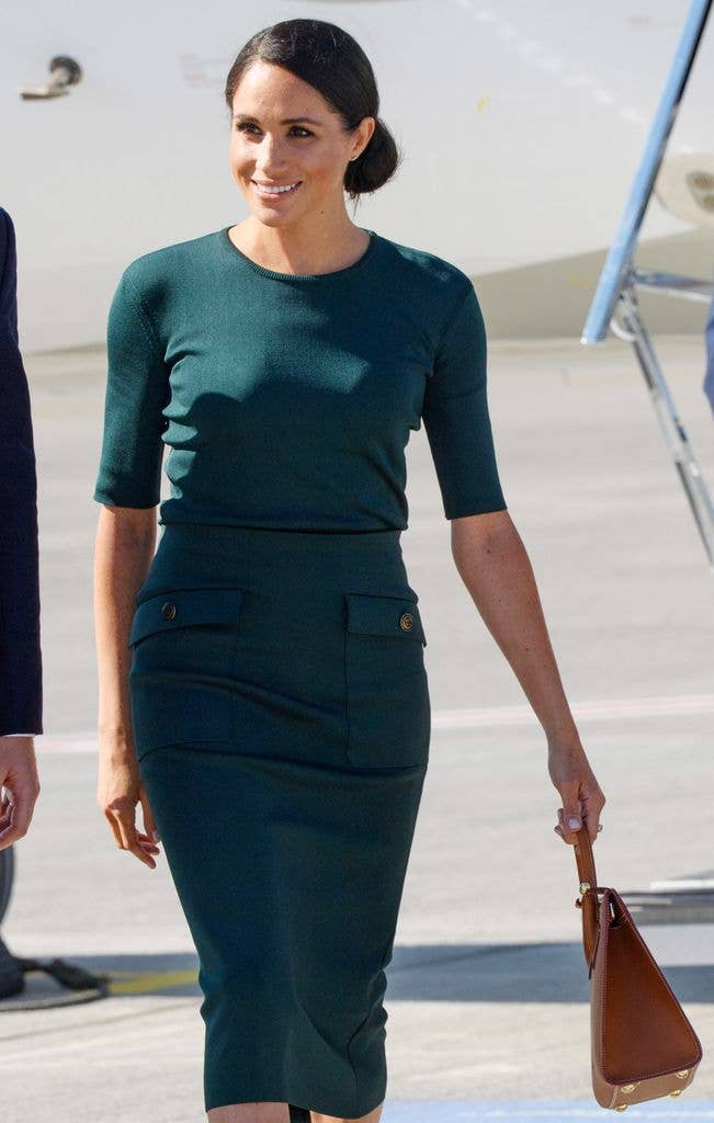 Meghan, Duchess of Sussex arrives at Dublin airport during their visit to Ireland on July 10, 2018 in Dublin, Ireland. (Photo by Pool/Samir Hussein/WireImage)