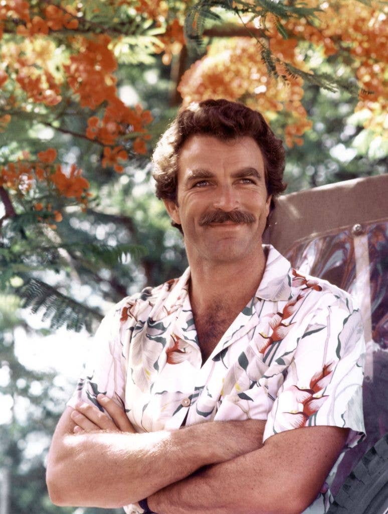 Tom Selleck in a still image from Magnum, P.I.
