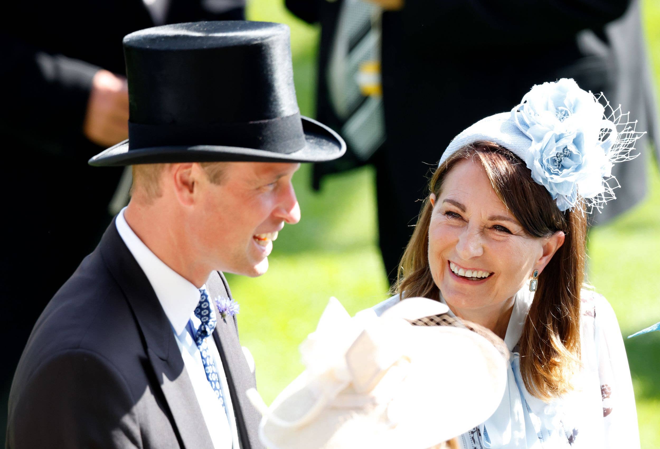 Prince William, Prince of Wales and Carole Middleton attend day two of Royal Ascot 2024 at Ascot Racecourse on June 19, 2024 