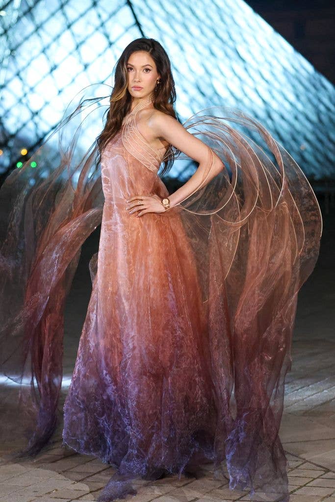 eileen gu louvre pink dress