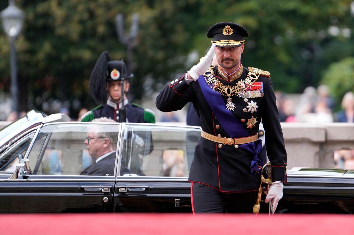 King Haakon VIII of Norway arrives for the oath-taking ceremony at the Storting (Norway's Parliament) in Oslo on September 1, 2026. 