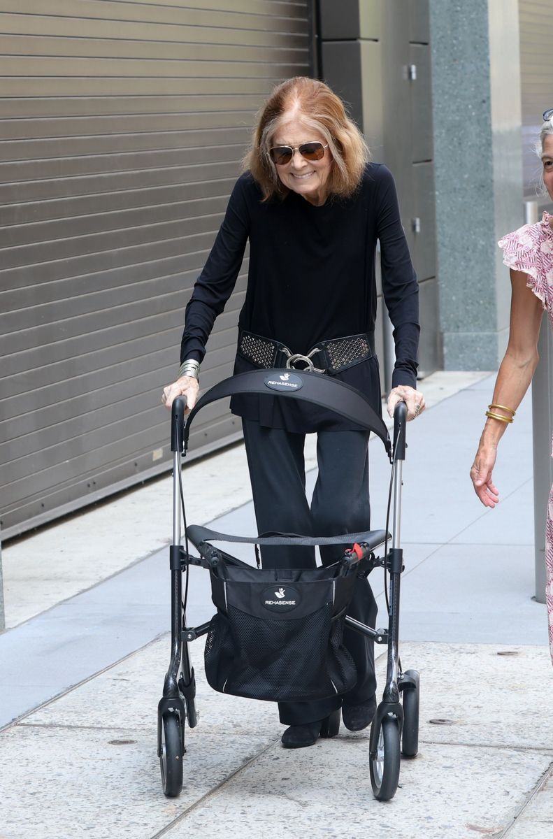 Gloria Steinem is seen arriving at the ABC studios on July 08, 2025 in New York City.