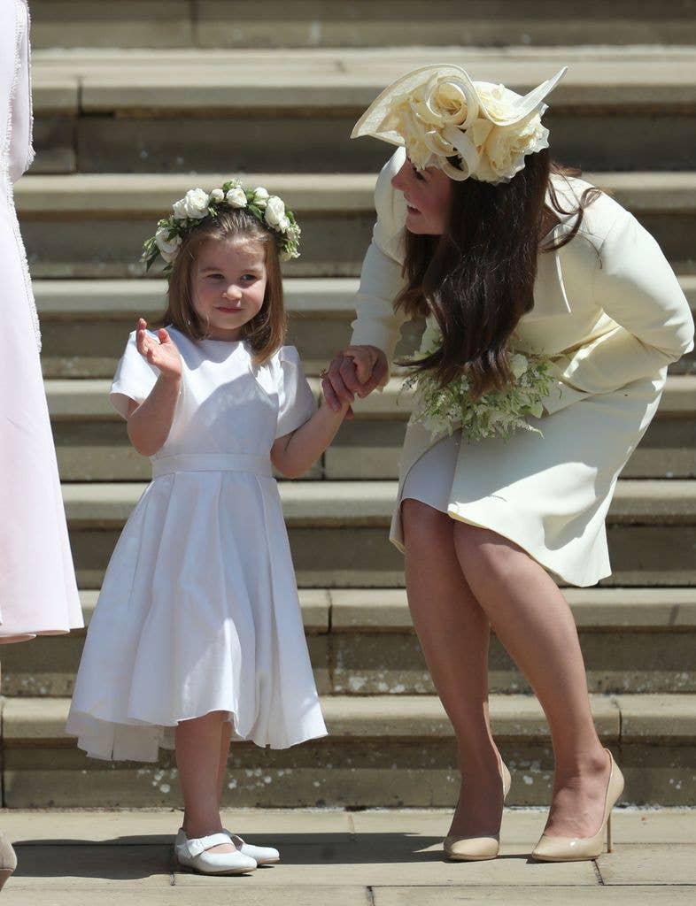 Princess Charlotte and kate on chapel steps