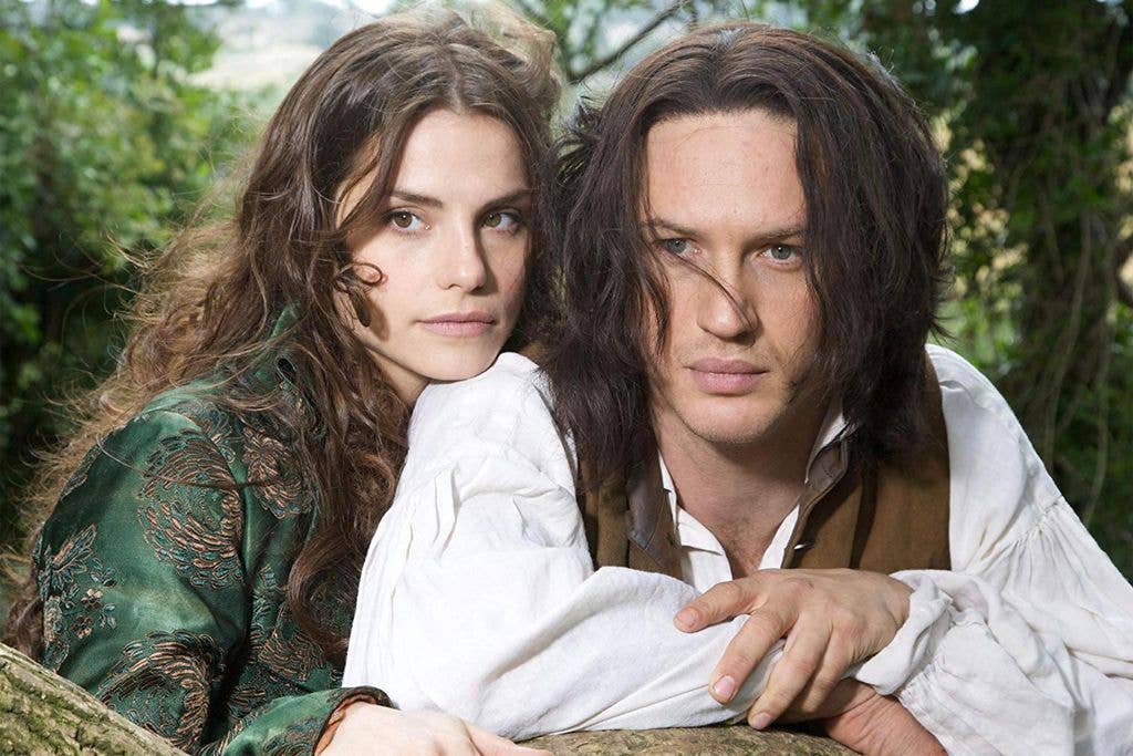 Still image of Charlotte Riley and Tom Hardy in Wuthering Heights