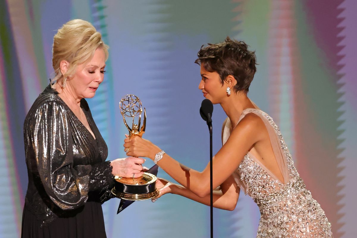 Jean Smart accepts the Outstanding Lead Actress in a Comedy Series Award for "Hacks" from Zendaya