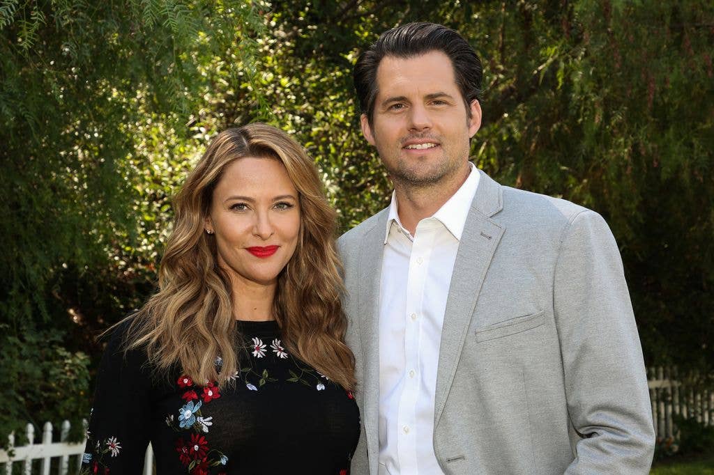 Jill posing with her Hallmark co-star