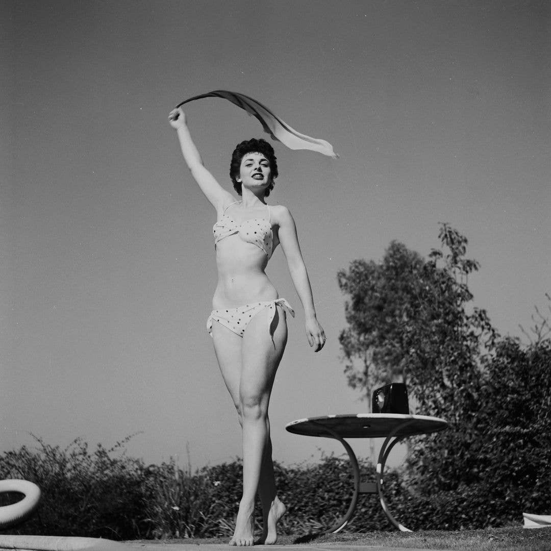 Actress Anne Bancroft poses at her home in Los Angeles, California.