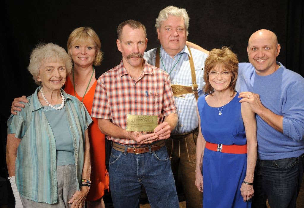 Cast of Willy Wonka Diana Sowle, Julie Dawn Cole, Peter Ostrum, Michael Bollner, Denise Nickerson and Paris Themmen  at the The Hollywood Show held at Westin Los Angeles Airport on July 19, 2014 in Los Angeles, California.