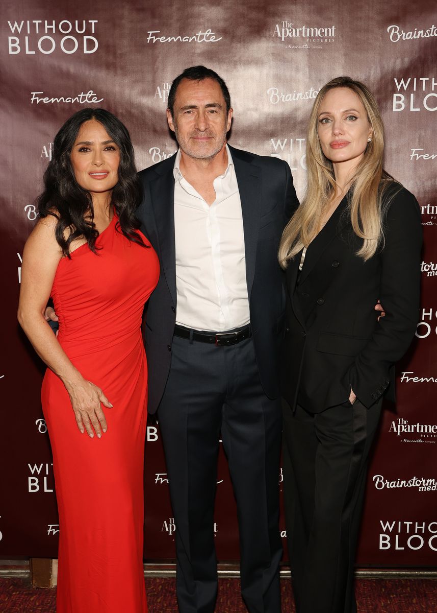 Salma Hayek reunited with Demián Bichir and Angelina Jolie at a special New York screening of Without Blood, the drama directed by Jolie and starring Hayek and Bichir.
