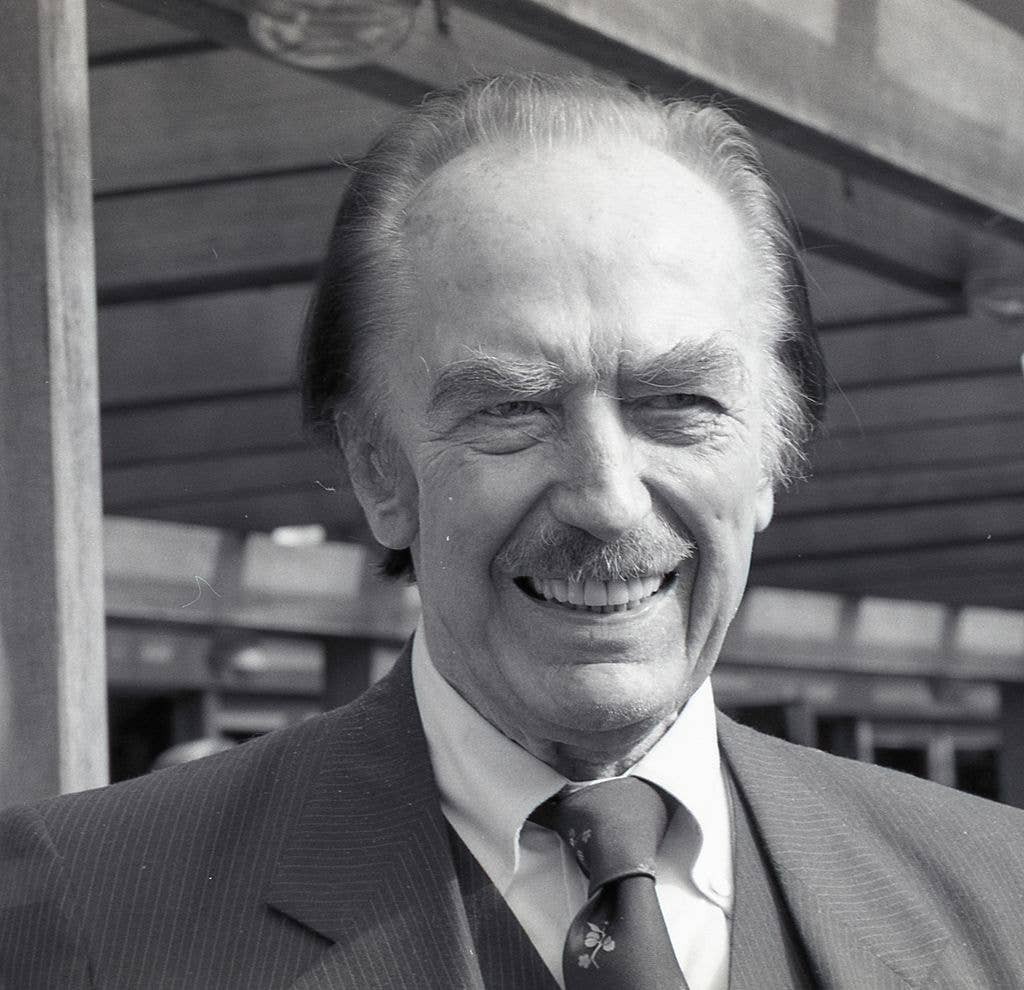 Developer Fred Trump attends the opening of the restored Wollman Rink in Central Park on November 5, 1987 in New York City, New York.