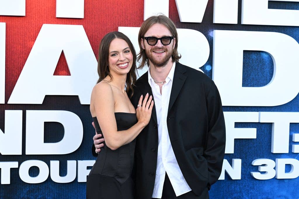 Claudia Sulewski and Finneas at the "Billie Eilish - Hit Me Hard And Soft: The Tour (Live in 3D)" Los Angeles Premiere held at Village Theatre on May 06, 2026 in Los Angeles, California.