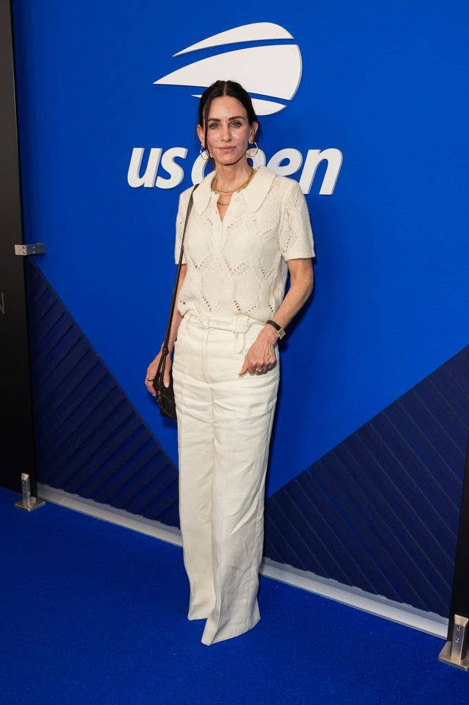 Courteney Cox attends the US Open Men's Singles Championship Match at the USTA Billie Jean King National Tennis Center on September 13, 2026 in New York City