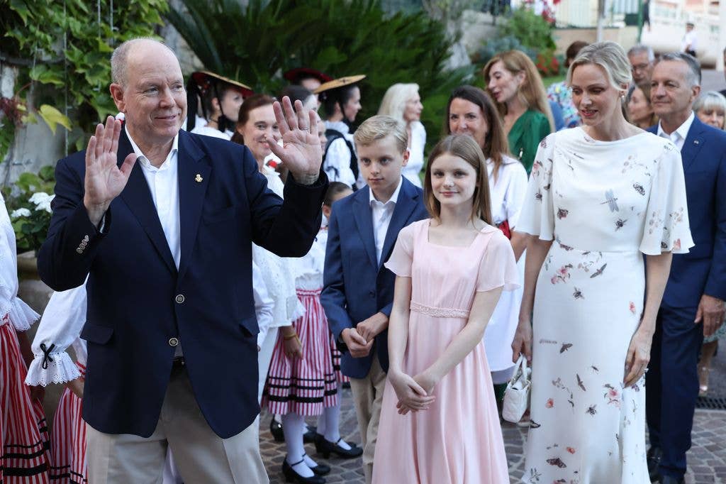Prince Albert II, Prince Jacques, Princess Gabriella and Princess Charlene of Monaco attend the "U Cavagnëtu Traditional Picnic"