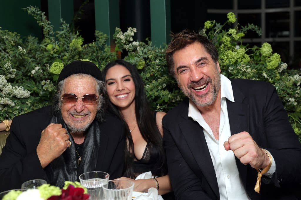 Al Pacino with Noor and Javier Bardem earlier this year