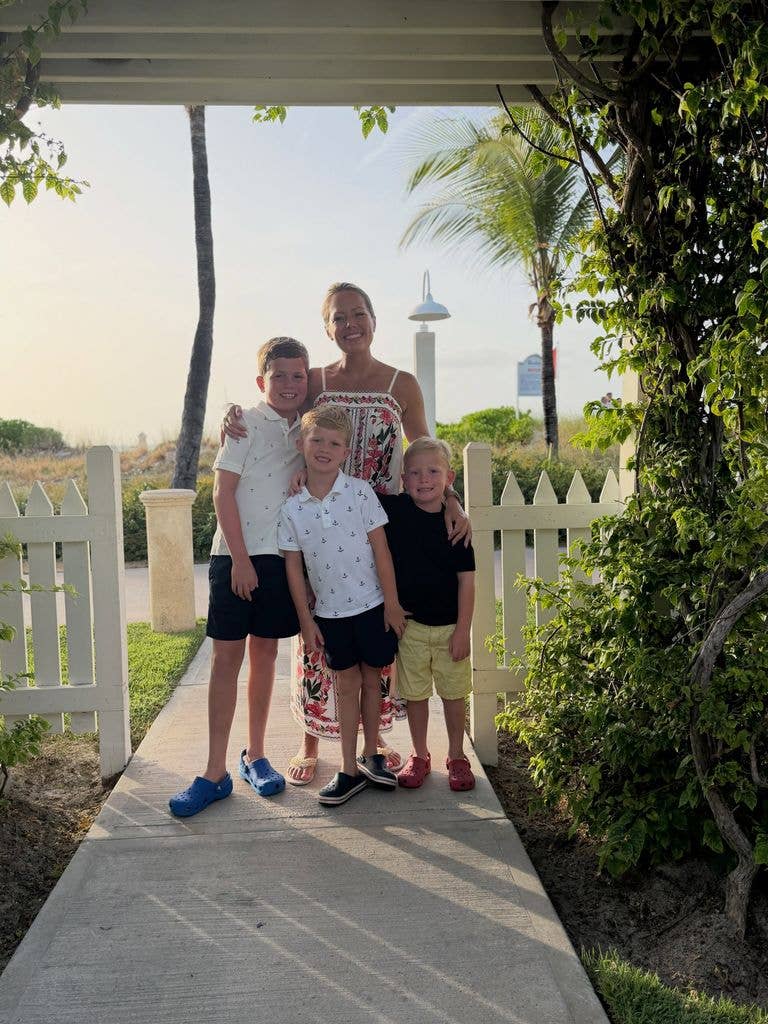 Dylan Dreyer poses with her sons Calvin, Oliver and Rusty while on a family vacation, shared on Instagram