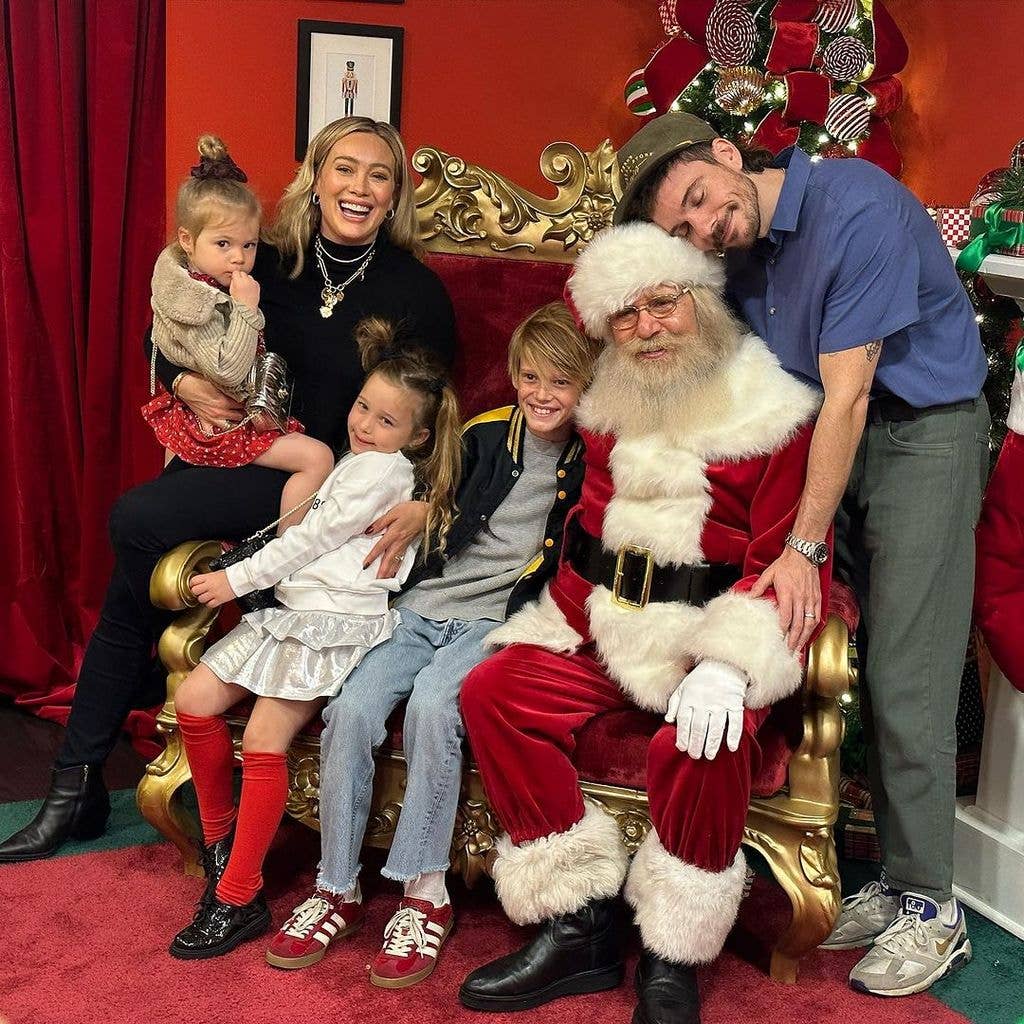 Hilary Duff and Matthew Koma with their children Luca, Banks, and Mae