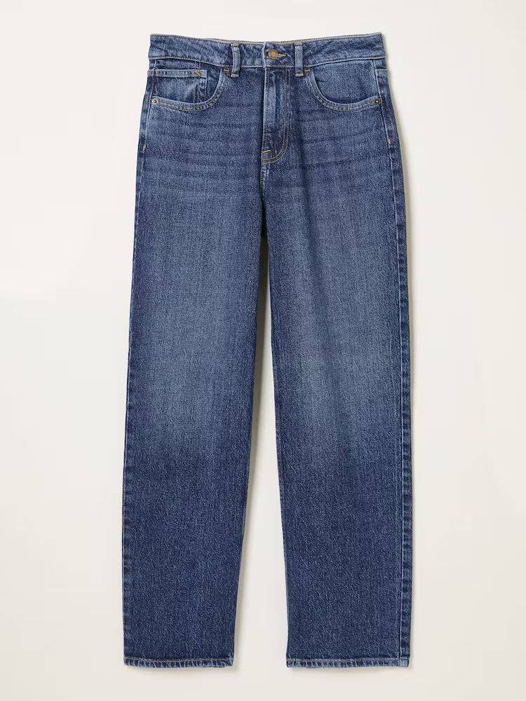 Filby Blue Denim Relaxed Straight Jeans