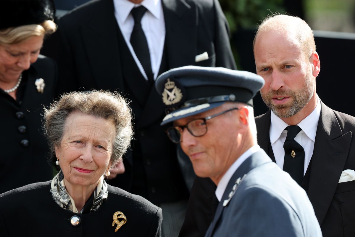 Prince William, Prince of Wales and Princess Anne, Princess Royal during the funeral of King Harald V of Norway