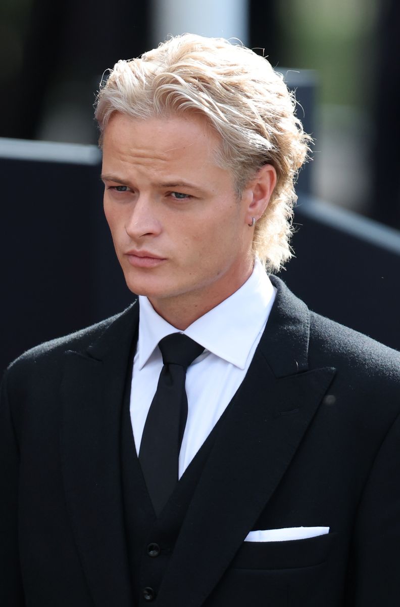Marius Borg during the funeral of King Harald