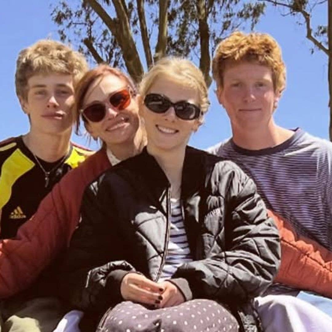 Julia Roberts sits with her kids Phinnaeus, Hazel and Henry Moder, shared on Instagram