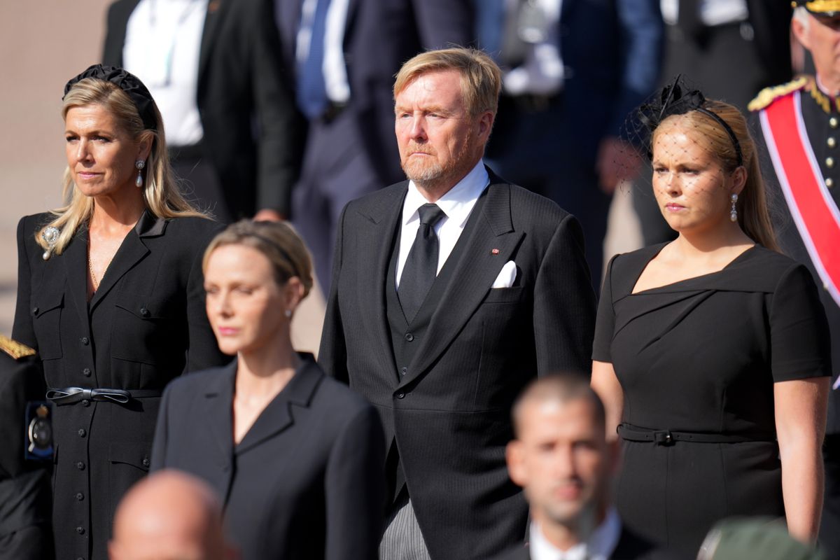 King Willem-Alexander and Queen Máxima of the Netherlands attend with their daughter, Princess Catharina-Amalia.