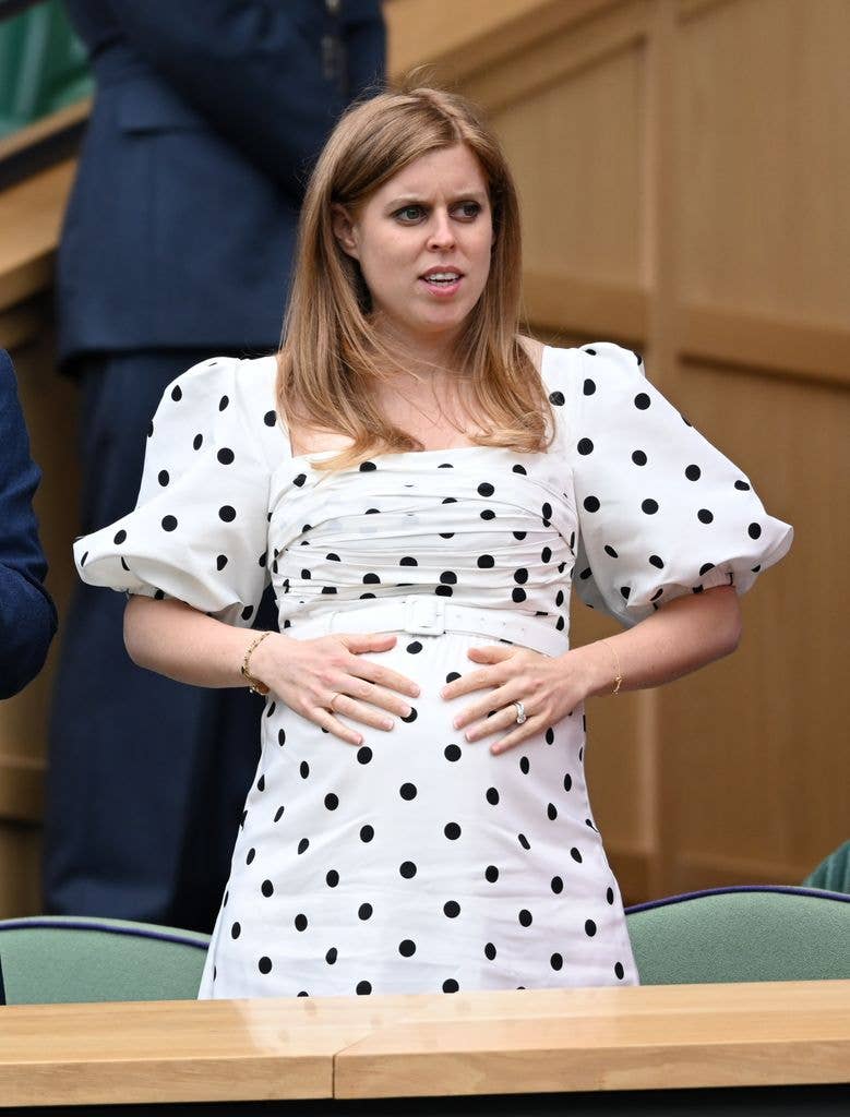 Princess Beatrice wearing a polka dot dress