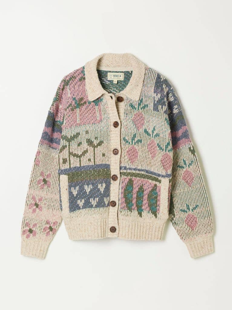 Allotment Pattern Knitted Cardigan