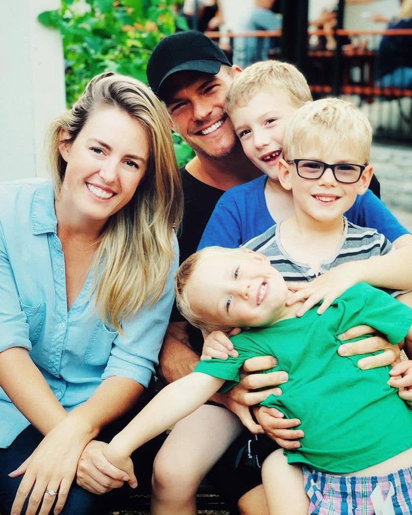 Alan Ritchson with his wife and their three sons