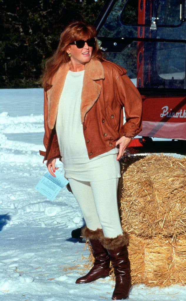 Sarah, Duchess Of York, Pregnant With Her Second Baby, Attending A Ski Championships