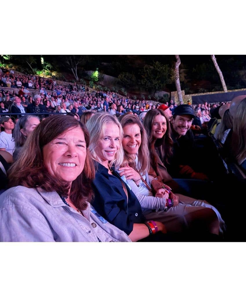 Photo shared by Katherine Schwarzenegger September 2026 attending a Kevin Costner fundraising concert with Maria Shriver, Chelsea Handler and Chris Pratt