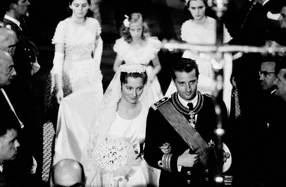 Wedding of Prince Albert of Belgium with Donna Paola Ruffo Di Calabria in Brussels, Belgium, on July 2, 1959