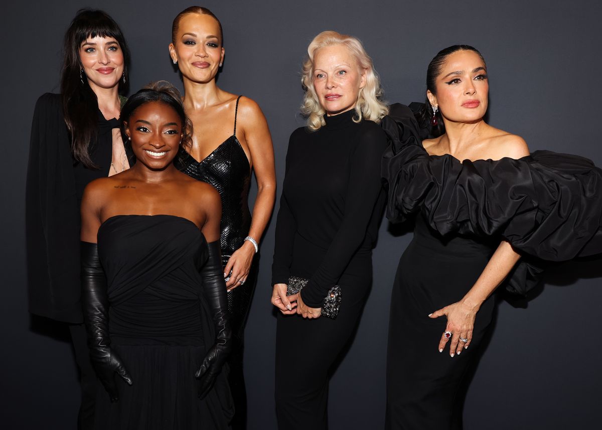 Dakota Johnson, Simone Biles, Rita Ora, Pamela Anderson and Salma Hayek Pinault attend the Kering Foundation's Fifth Annual Caring For Women Dinner at The Pool on September 10, 2026 in New York City